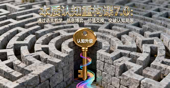 本质认知重构课7.0：通过语言哲学、信息博弈、价值交换，突破认知局限创客联盟总站-闲云创业网-老谢轻创网-中创网-福缘网-冒泡网-资源之家-魔方项目库创客联盟总站