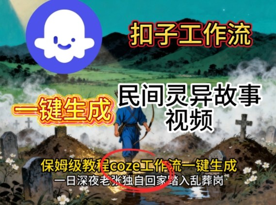 Coze扣子工作流一键生成民间灵异故事视频,保姆级教程搭建教学创客联盟总站-闲云创业网-老谢轻创网-中创网-福缘网-冒泡网-资源之家-魔方项目库创客联盟总站