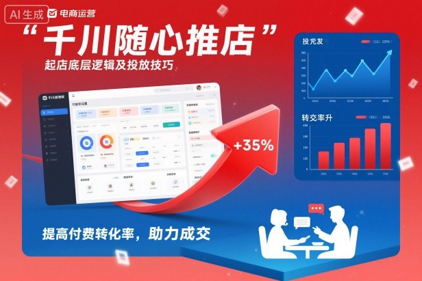 千川随心推起店底层逻辑及投放技巧，提高付费转化率，助力成交创客联盟总站-闲云创业网-老谢轻创网-中创网-福缘网-冒泡网-资源之家-魔方项目库创客联盟总站