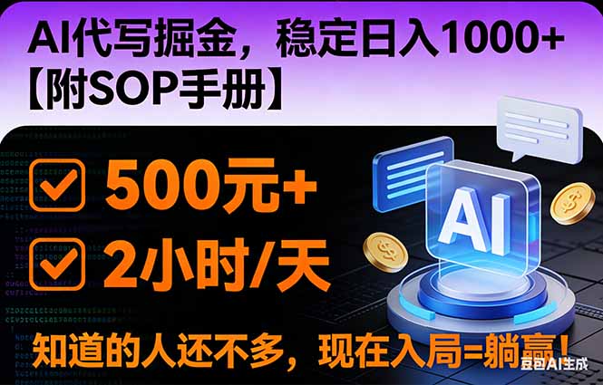 2026风口项目,AI代写掘金,稳定日入1000+,掌握核心技能【附SOP手册】创客联盟总站-闲云创业网-老谢轻创网-中创网-福缘网-冒泡网-资源之家-魔方项目库创客联盟总站