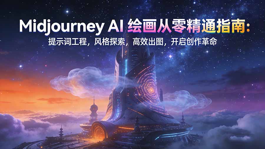 Midjourney AI绘画从零精通指南：提示词工程，风格探索，高效出图，开启创作革命创客联盟总站-闲云创业网-老谢轻创网-中创网-福缘网-冒泡网-资源之家-魔方项目库创客联盟总站