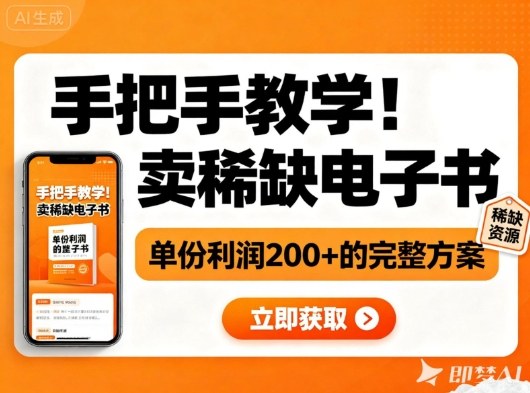 手把手教学！在小红书卖稀缺电子书，单份利润2张+的完整方案创客联盟总站-闲云创业网-老谢轻创网-中创网-福缘网-冒泡网-资源之家-魔方项目库创客联盟总站