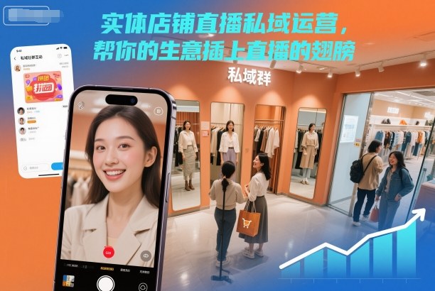 实体店铺直播私域运营，帮你的生意插上直播的翅膀创客联盟总站-闲云创业网-老谢轻创网-中创网-福缘网-冒泡网-资源之家-魔方项目库创客联盟总站