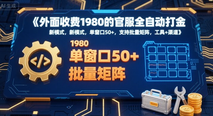 外面收费1980的官服全自动打金,新模式,单窗口50+,支持批量矩阵,工具+渠道【揭秘】创客联盟总站-闲云创业网-老谢轻创网-中创网-福缘网-冒泡网-资源之家-魔方项目库创客联盟总站