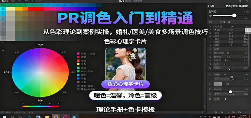 PR调色入门到精通：从色彩理论到案例实操，婚礼/医美/美食多场景调色技巧创客联盟总站-闲云创业网-老谢轻创网-中创网-福缘网-冒泡网-资源之家-魔方项目库创客联盟总站