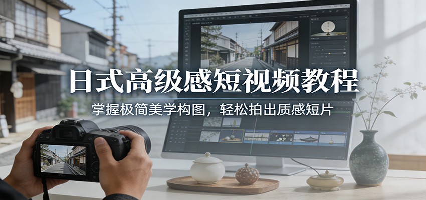日式高级感短视频教程：掌握极简美学构图，轻松拍出质感短片创客联盟总站-闲云创业网-老谢轻创网-中创网-福缘网-冒泡网-资源之家-魔方项目库创客联盟总站