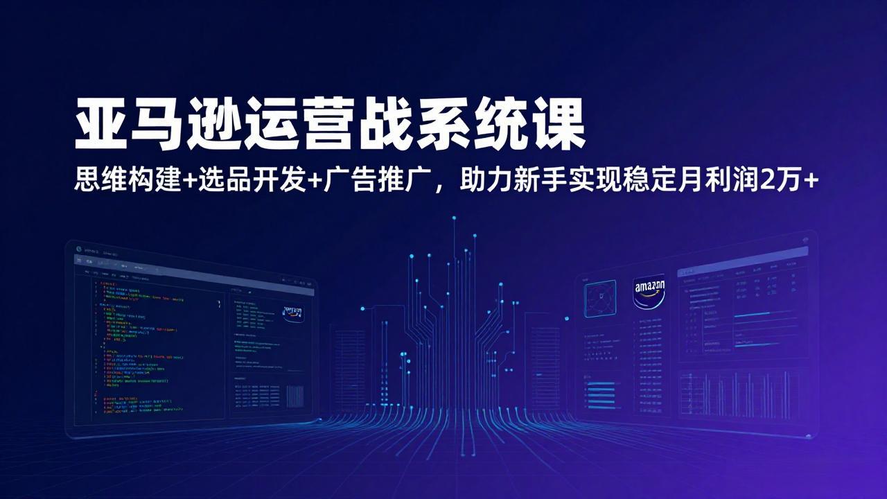 亚马逊运营实战系统课，思维构建+选品开发+广告推广，助力新手实现稳定月利润2万+(更新创客联盟总站-闲云创业网-老谢轻创网-中创网-福缘网-冒泡网-资源之家-魔方项目库创客联盟总站