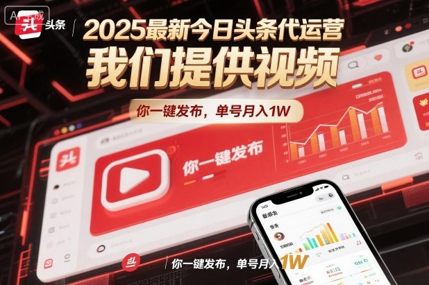 2025最新今日头条代运营，我们提供视频，你一键发布，单号月入1W【揭秘】创客联盟总站-闲云创业网-老谢轻创网-中创网-福缘网-冒泡网-资源之家-魔方项目库创客联盟总站