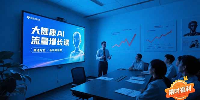 大健康AI流量增长课8.0,赛道定位方法论,AI数字人内容生产,私域转化运营创客联盟总站-闲云创业网-老谢轻创网-中创网-福缘网-冒泡网-资源之家-魔方项目库创客联盟总站