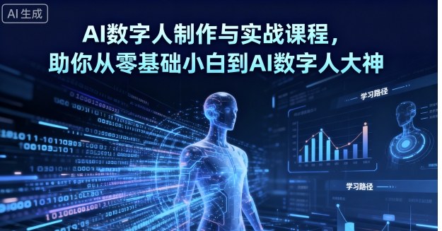 AI数字人制作与实战课程，助你从零基础小白到AI数字人大神创客联盟总站-闲云创业网-老谢轻创网-中创网-福缘网-冒泡网-资源之家-魔方项目库创客联盟总站