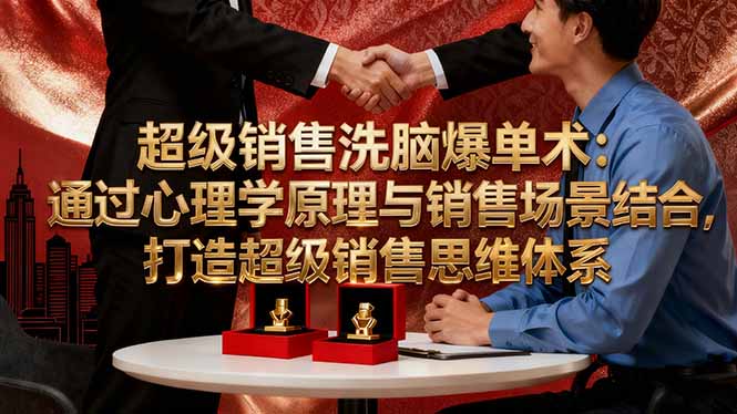 超级销售洗脑爆单术:通过心理学原理与销售场景结合,打造超级销售思维体系创客联盟总站-闲云创业网-老谢轻创网-中创网-福缘网-冒泡网-资源之家-魔方项目库创客联盟总站