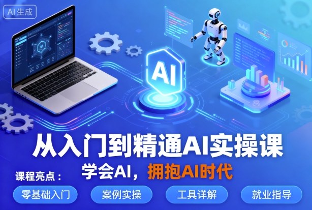 从入门到精通AI实操课，学会AI，拥抱AI时代创客联盟总站-闲云创业网-老谢轻创网-中创网-福缘网-冒泡网-资源之家-魔方项目库创客联盟总站