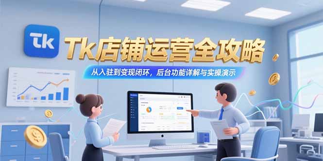 Tk店铺运营全攻略,从入驻到变现闭环,后台功能详解与实操演示创客联盟总站-闲云创业网-老谢轻创网-中创网-福缘网-冒泡网-资源之家-魔方项目库创客联盟总站