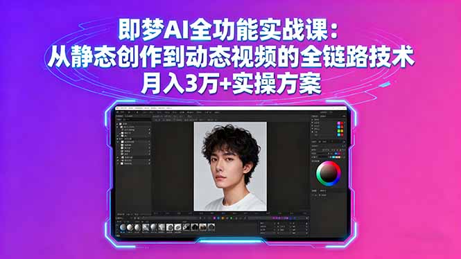 即梦AI全功能实战课:从静态创作到动态视频的全链路技术 月入3万+实操方案创客联盟总站-闲云创业网-老谢轻创网-中创网-福缘网-冒泡网-资源之家-魔方项目库创客联盟总站