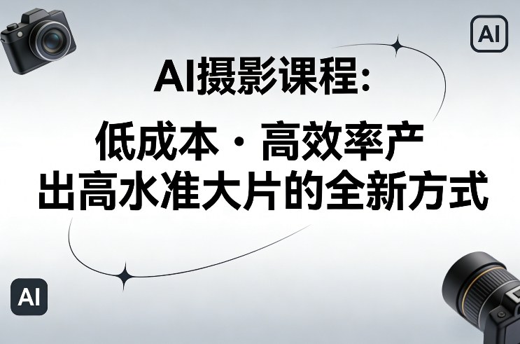 AI摄影课程，低成本高效率产出高水准大片的全新方式创客联盟总站-闲云创业网-老谢轻创网-中创网-福缘网-冒泡网-资源之家-魔方项目库创客联盟总站