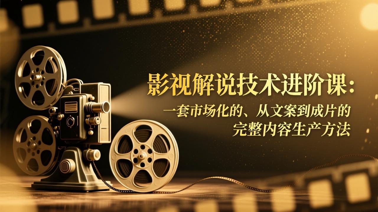 影视解说技术进阶课：一套市场化的、从文案到成片的完整内容生产方法创客联盟总站-闲云创业网-老谢轻创网-中创网-福缘网-冒泡网-资源之家-魔方项目库创客联盟总站