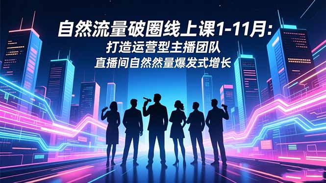 自然流量破圈线上课1-11月:打造运营型主播团队 直播间自然流量爆发式增长创客联盟总站-闲云创业网-老谢轻创网-中创网-福缘网-冒泡网-资源之家-魔方项目库创客联盟总站