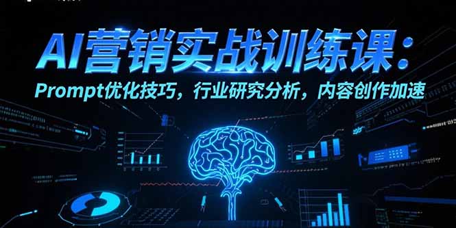 AI营销实战训练课:Prompt优化技巧,行业研究分析,内容创作加速创客联盟总站-闲云创业网-老谢轻创网-中创网-福缘网-冒泡网-资源之家-魔方项目库创客联盟总站