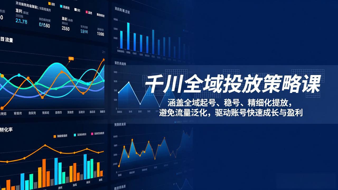 千川全域投放策略课：涵盖全域起号、稳号、精细化投放，避免流量泛化，驱动账号快速成长与盈利创客联盟总站-闲云创业网-老谢轻创网-中创网-福缘网-冒泡网-资源之家-魔方项目库创客联盟总站