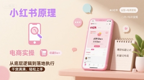 小红书原理以及详细实操流程，小红书电商教程创客联盟总站-闲云创业网-老谢轻创网-中创网-福缘网-冒泡网-资源之家-魔方项目库创客联盟总站