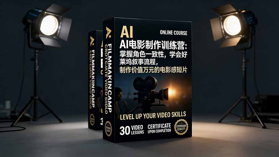 AI电影制作训练营：掌握角色一致性，学会好莱坞叙事流程，制作价值万元的电影感短片创客联盟总站-闲云创业网-老谢轻创网-中创网-福缘网-冒泡网-资源之家-魔方项目库创客联盟总站