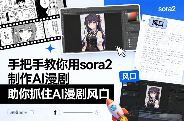 手把手教你用sora2制作AI漫剧,助你抓住AI漫剧风口创客联盟总站-闲云创业网-老谢轻创网-中创网-福缘网-冒泡网-资源之家-魔方项目库创客联盟总站