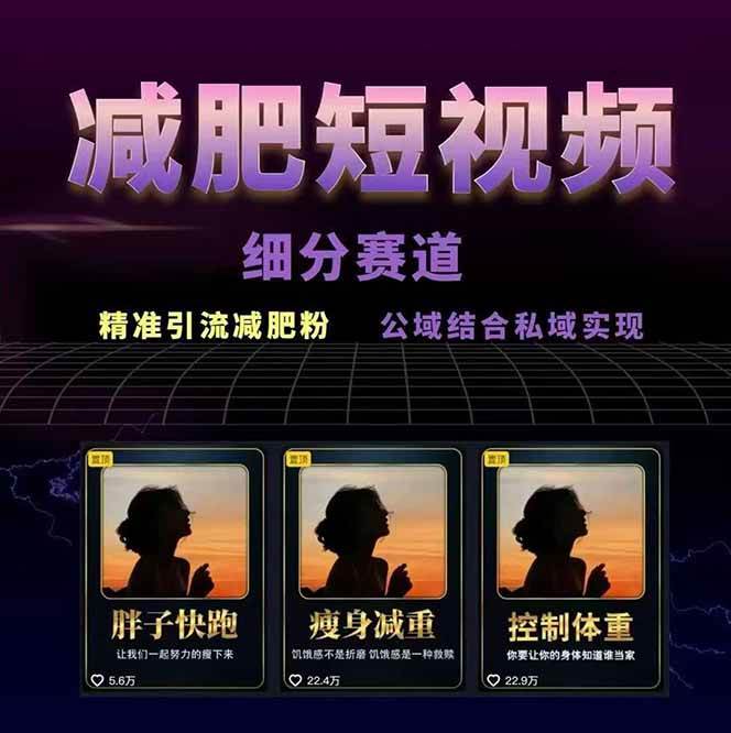 图片[2]创客联盟总站-闲云创业网-老谢轻创网-中创网-福缘网-冒泡网-资源之家-魔方项目库减肥短视频运营实战课：含素材制作、剪映教学，讲精准引流、变现设计与内容模板技巧创客联盟总站-闲云创业网-老谢轻创网-中创网-福缘网-冒泡网-资源之家-魔方项目库创客联盟总站