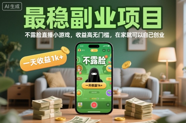 最稳副业项目，不露脸直播小游戏，收益高无门槛，一天收益1k+，在家就可以自己创业【揭秘】创客联盟总站-闲云创业网-老谢轻创网-中创网-福缘网-冒泡网-资源之家-魔方项目库创客联盟总站