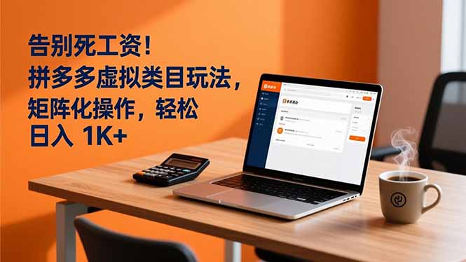 告别死工资！拼多多虚拟类目玩法，矩阵化操作，轻松日入 1K+创客联盟总站-闲云创业网-老谢轻创网-中创网-福缘网-冒泡网-资源之家-魔方项目库创客联盟总站