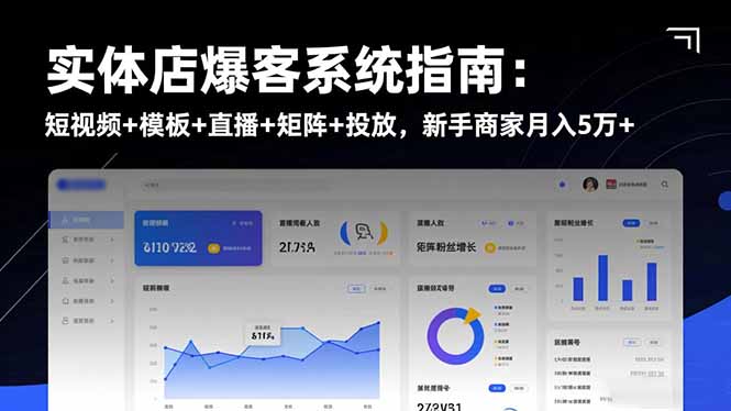 实体店爆客系统指南：短视频+模板+直播+矩阵+投放，新手商家月入5万+创客联盟总站-闲云创业网-老谢轻创网-中创网-福缘网-冒泡网-资源之家-魔方项目库创客联盟总站