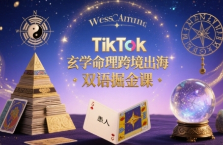 TikTok玄学命理跨境出海双语掘金课,手把手教你用命理知识精准直击海外用户痛点创客联盟总站-闲云创业网-老谢轻创网-中创网-福缘网-冒泡网-资源之家-魔方项目库创客联盟总站