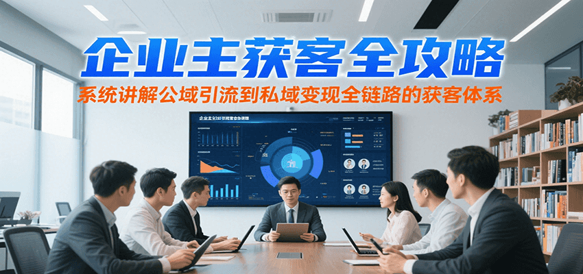 企业主获客全攻略,系统讲解公域引流到私域变现全链路的获客体系创客联盟总站-闲云创业网-老谢轻创网-中创网-福缘网-冒泡网-资源之家-魔方项目库创客联盟总站