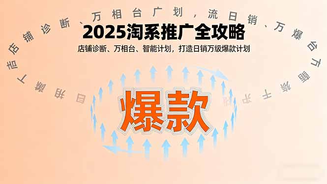 2025淘系推广全攻略，店铺诊断、万相台、智能计划，打造日销万级爆款计划创客联盟总站-闲云创业网-老谢轻创网-中创网-福缘网-冒泡网-资源之家-魔方项目库创客联盟总站
