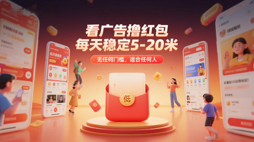 看广告撸红包,每天稳定5-20米,无任何门槛,适合任何人创客联盟总站-闲云创业网-老谢轻创网-中创网-福缘网-冒泡网-资源之家-魔方项目库创客联盟总站