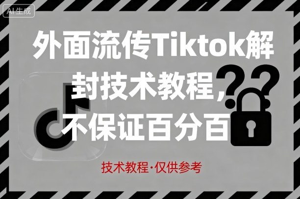 外面流传Tiktok解封技术教程,不保证百分百,具体自测创客联盟总站-闲云创业网-老谢轻创网-中创网-福缘网-冒泡网-资源之家-魔方项目库创客联盟总站