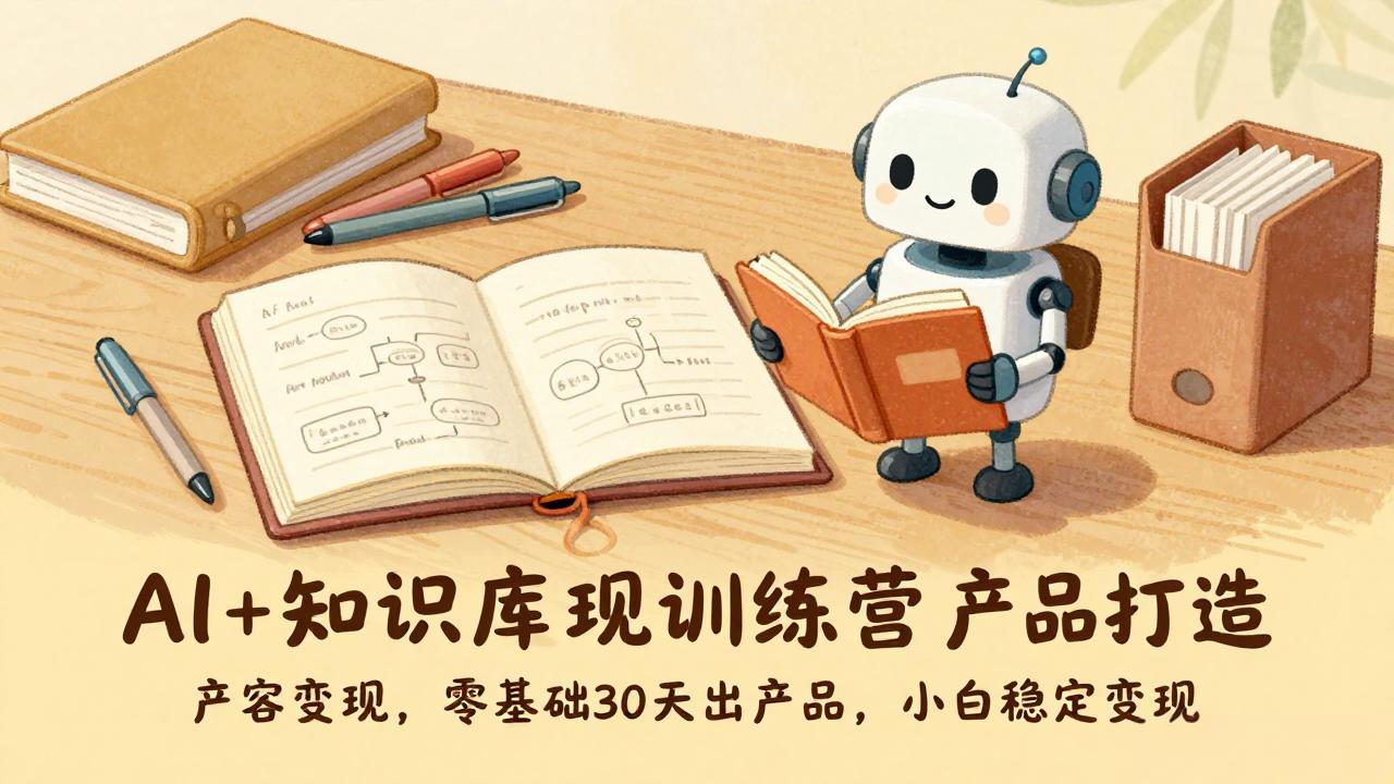 AI+知识库变现训练营，产品打造、内容创作、全平台变现，零基础30天出产品，小白稳定变现创客联盟总站-闲云创业网-老谢轻创网-中创网-福缘网-冒泡网-资源之家-魔方项目库创客联盟总站