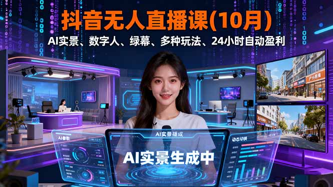 抖音无人直播课(10月创客联盟总站-闲云创业网-老谢轻创网-中创网-福缘网-冒泡网-资源之家-魔方项目库创客联盟总站