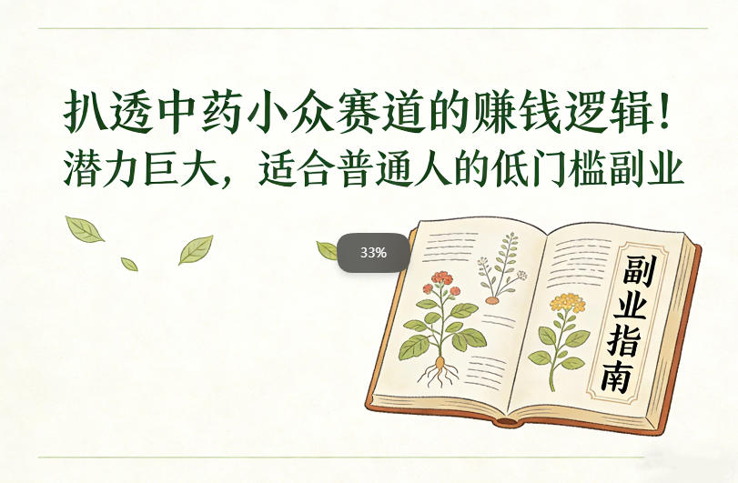 扒透中药小众赛道的賺米逻辑，潜力巨大，适合普通人的低门槛副业创客联盟总站-闲云创业网-老谢轻创网-中创网-福缘网-冒泡网-资源之家-魔方项目库创客联盟总站