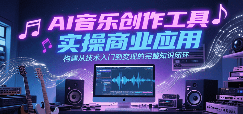 AI音乐创作工具实操商业应用,构建从技术入门到变现的完整知识闭环创客联盟总站-闲云创业网-老谢轻创网-中创网-福缘网-冒泡网-资源之家-魔方项目库创客联盟总站