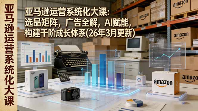 亚马逊运营系统化大课：选品矩阵，广告全解，AI赋能，构建千阶成长体系(26年3月更新创客联盟总站-闲云创业网-老谢轻创网-中创网-福缘网-冒泡网-资源之家-魔方项目库创客联盟总站