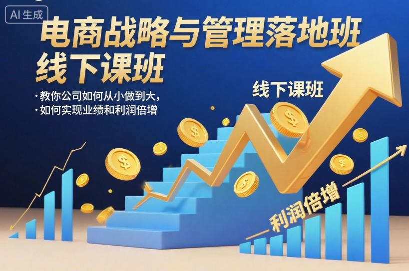 电商战略与管理落地班线下课，教你公司如何从小做到大，如何实现业绩和利润倍增【录音】创客联盟总站-闲云创业网-老谢轻创网-中创网-福缘网-冒泡网-资源之家-魔方项目库创客联盟总站