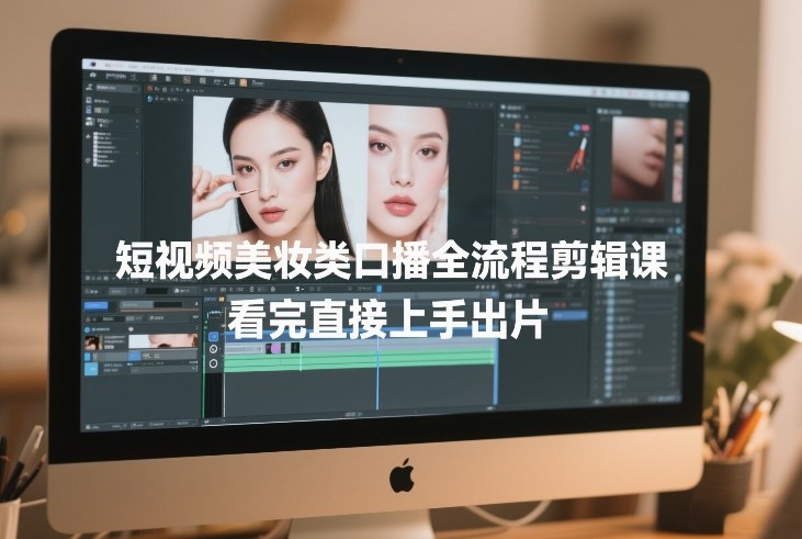 短视频美妆类口播全流程剪辑课,看完直接上手出片创客联盟总站-闲云创业网-老谢轻创网-中创网-福缘网-冒泡网-资源之家-魔方项目库创客联盟总站