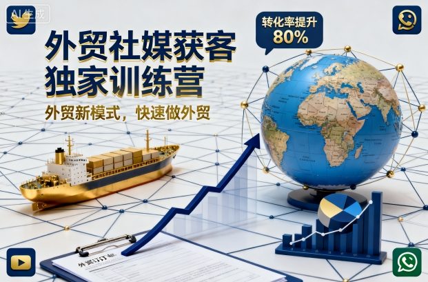 外贸社媒获客独家训练营，外贸新模式，快速做外贸(更新)创客联盟总站-闲云创业网-老谢轻创网-中创网-福缘网-冒泡网-资源之家-魔方项目库创客联盟总站