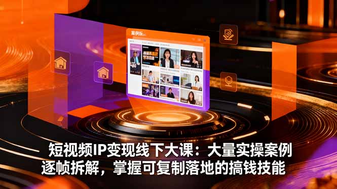 短视频IP变现线下大课：大量实操案例逐帧拆解，掌握可复制落地的搞钱技能创客联盟总站-闲云创业网-老谢轻创网-中创网-福缘网-冒泡网-资源之家-魔方项目库创客联盟总站