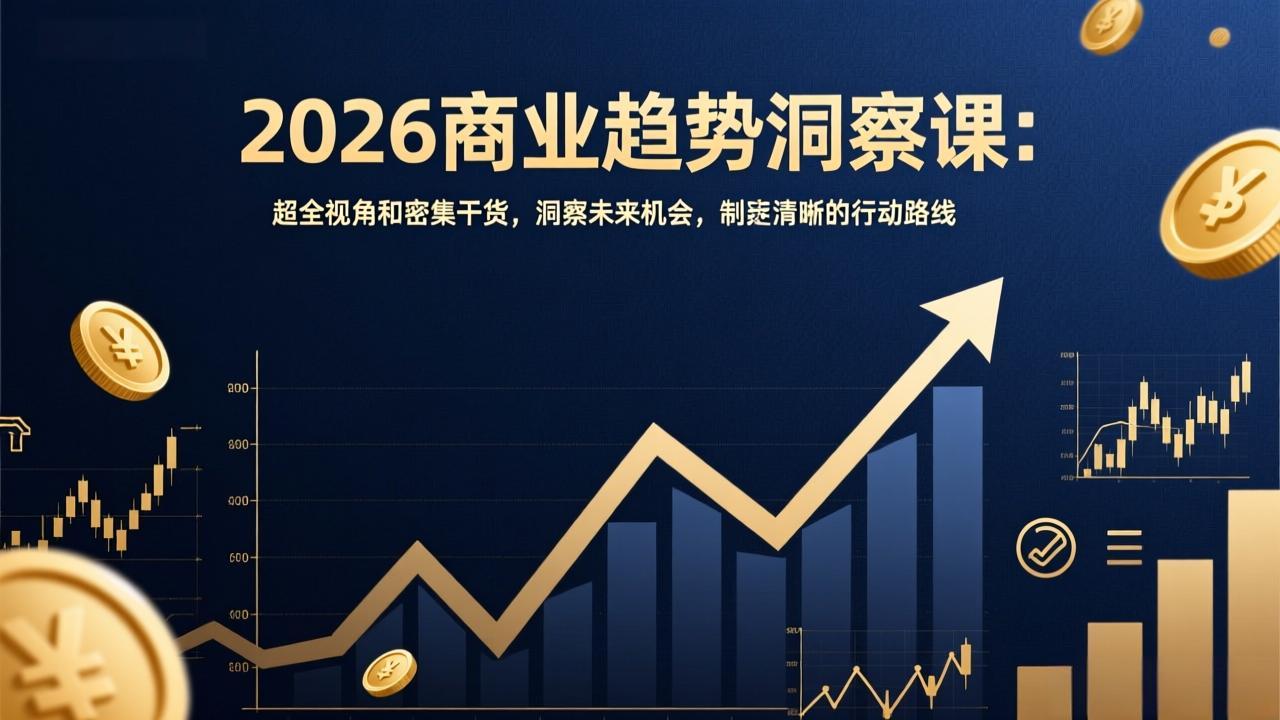 2026商业趋势洞察课：超全视角和密集干货，洞察未来机会，制定清晰的行动路线创客联盟总站-闲云创业网-老谢轻创网-中创网-福缘网-冒泡网-资源之家-魔方项目库创客联盟总站