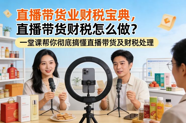 直播带货业财税宝典，直播带货财税怎么做？一堂课帮你彻底搞懂直播带货及财税处理创客联盟总站-闲云创业网-老谢轻创网-中创网-福缘网-冒泡网-资源之家-魔方项目库创客联盟总站