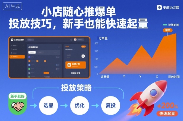 小店随心推爆单投放技巧，新手也能快速起量创客联盟总站-闲云创业网-老谢轻创网-中创网-福缘网-冒泡网-资源之家-魔方项目库创客联盟总站