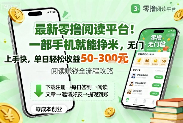 最新零撸阅读平台！一部手机就能挣米，无门槛上手快，单日轻松收益50-3张【揭秘】创客联盟总站-闲云创业网-老谢轻创网-中创网-福缘网-冒泡网-资源之家-魔方项目库创客联盟总站