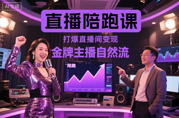 直播陪跑课，金牌主播自然流打爆直播间，复制高变现玩法创客联盟总站-闲云创业网-老谢轻创网-中创网-福缘网-冒泡网-资源之家-魔方项目库创客联盟总站