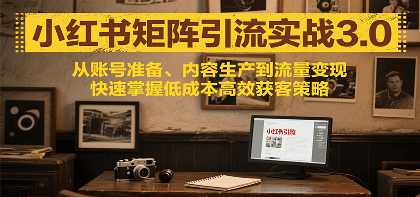 小红书矩阵引流3.0,从账号准备、内容生产到流量变现,快速掌握低成本高效获客策略创客联盟总站-闲云创业网-老谢轻创网-中创网-福缘网-冒泡网-资源之家-魔方项目库创客联盟总站